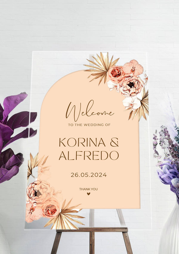 Blush Pastel Wedding Ceremony Welcome Sign