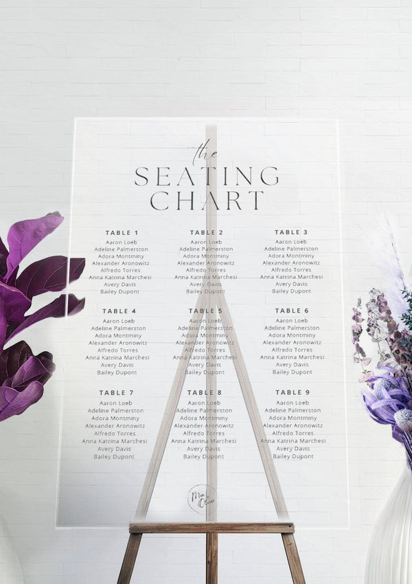 Cream Beige Simple Aesthetic Wedding Seating Chart